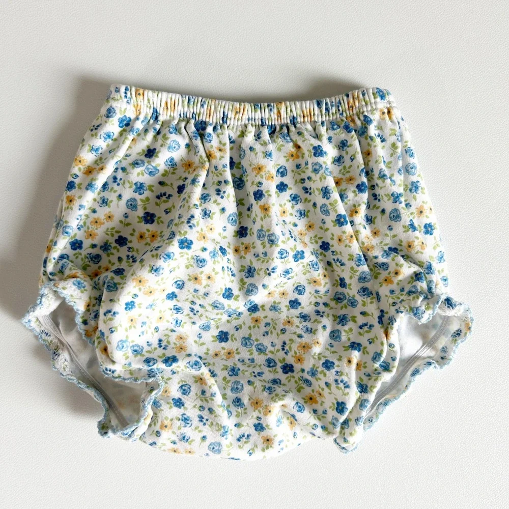 Kissy Kissy Baby Girls Pima Cotton Ditsy Floral Bloomers Diaper Cover Size 9M
